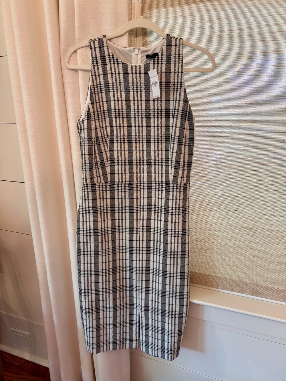 Ann Taylor Plaid Sheath Dress - Grey & White